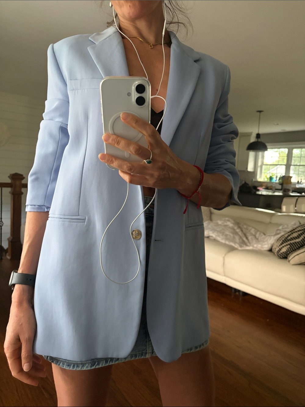 Zara Light Blue Tailored Blazer